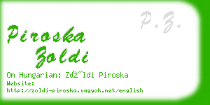 piroska zoldi business card